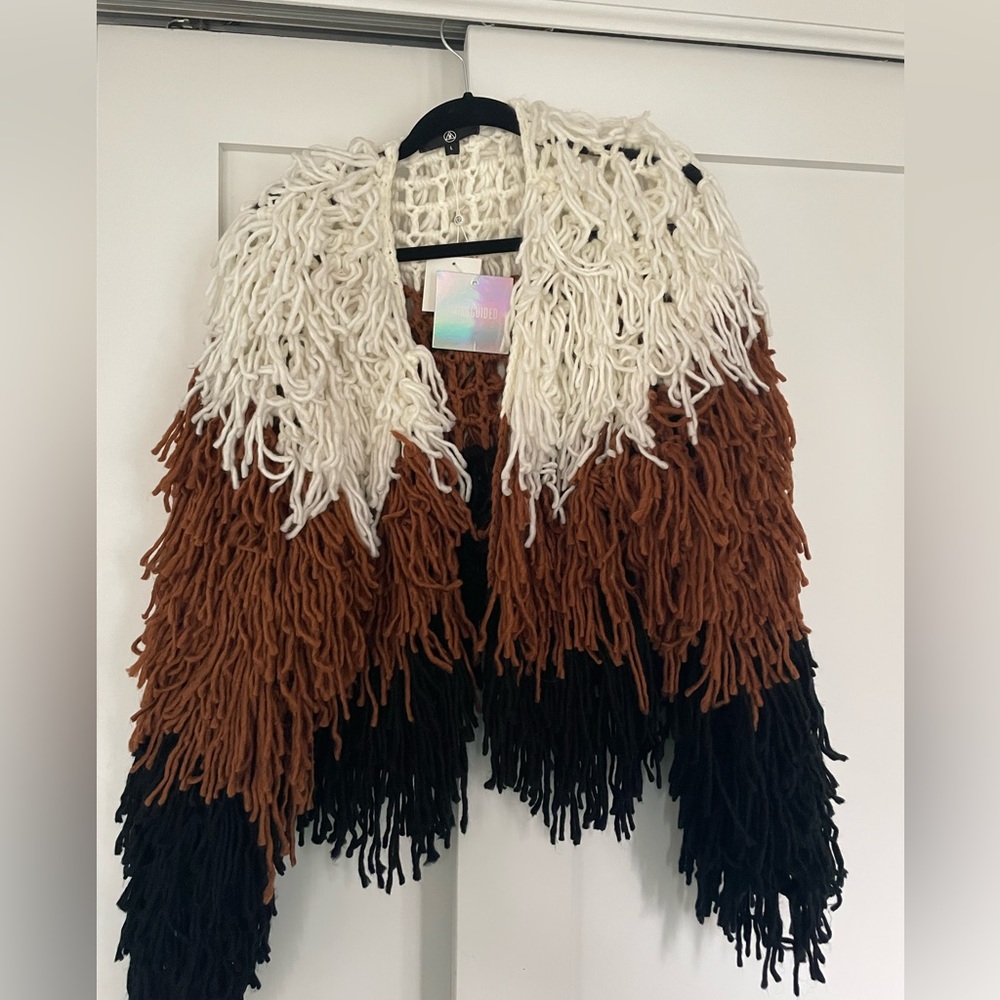Misguided Shag Cropped Cardigan